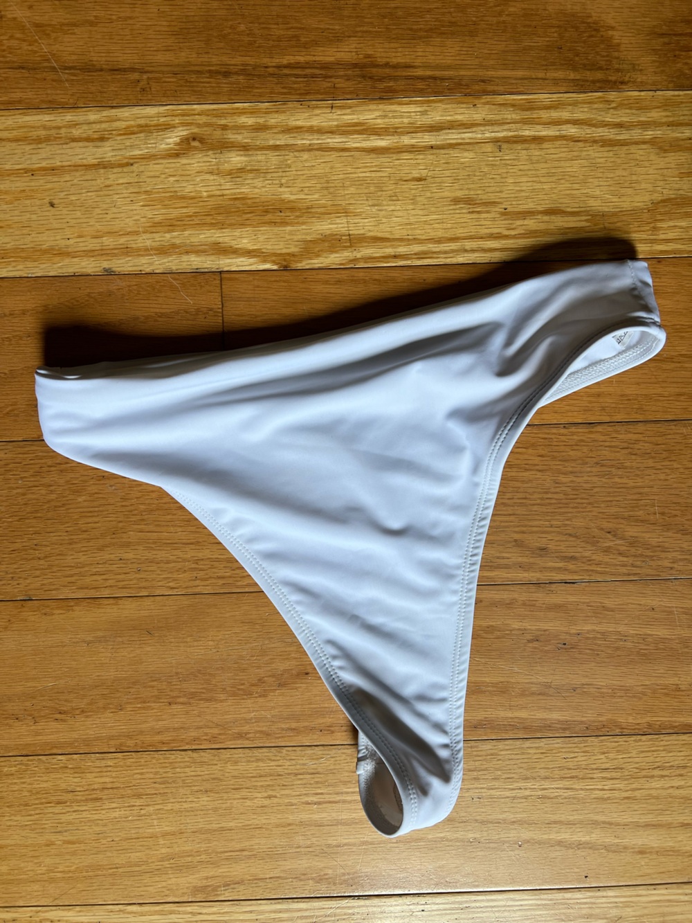 Minimalist White High-Cut Bikini Bottom